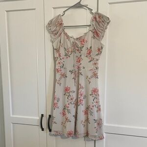 No Boundaries Floral Casual Dress - Cream and Pink